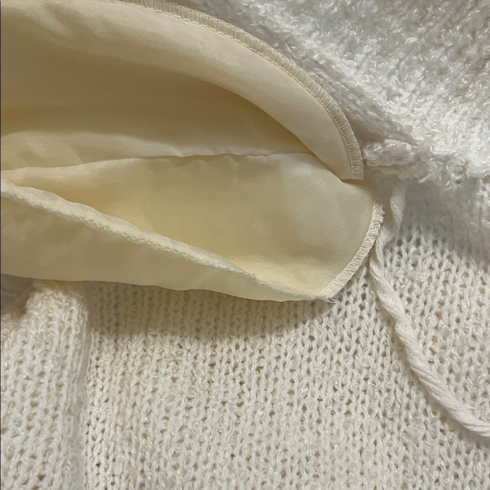 Cream Open-Front Women’s Cardigan Sweater - Picture 7 of 8